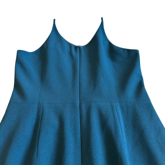 Dress The Population Lyla Crepe Cocktail Dress Peacock Blue Sheath Size 12 - Picture 8 of 13